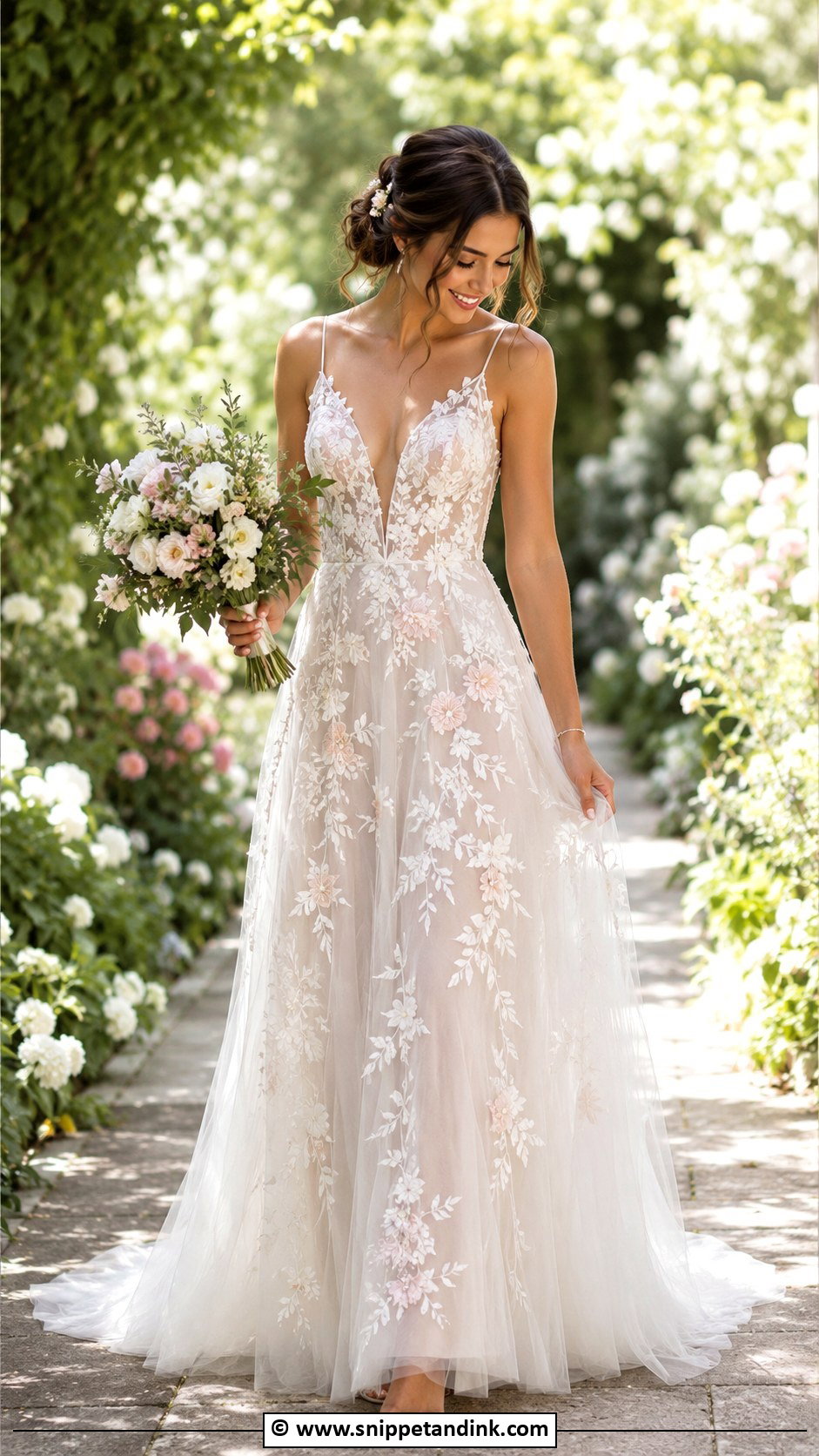 Floral Embroidered Wedding Dress - Snippet and Ink - 30 Marriage Dress Ideas