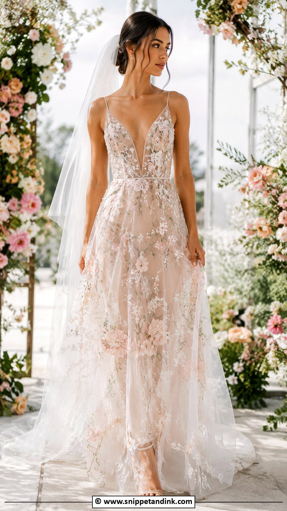 Floral Embroidered Wedding Dress - Snippet and Ink - 30 Pretty Wedding Dresses