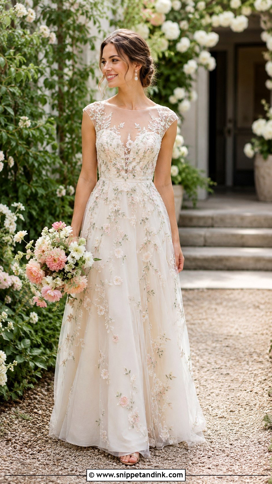 Floral Embroidered Wedding Gown - Snippet and Ink - 25 Beautiful Wedding Gowns