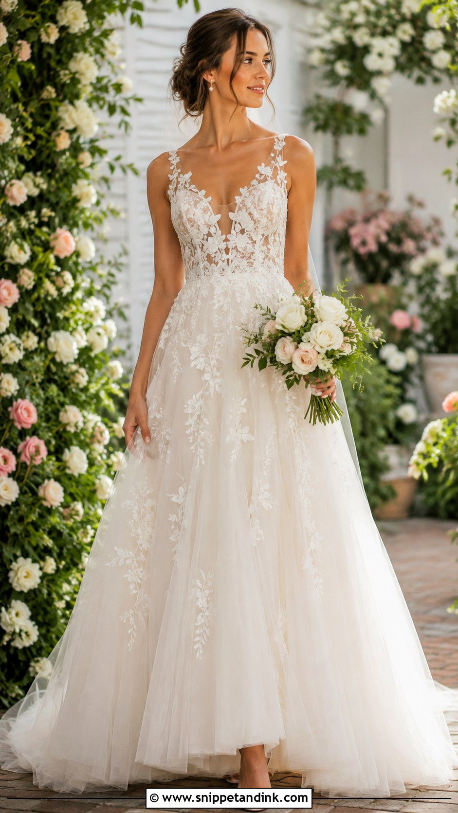Floral Embroidered Wedding Gown - Snippet and Ink - 25 Wedding Gown Styles