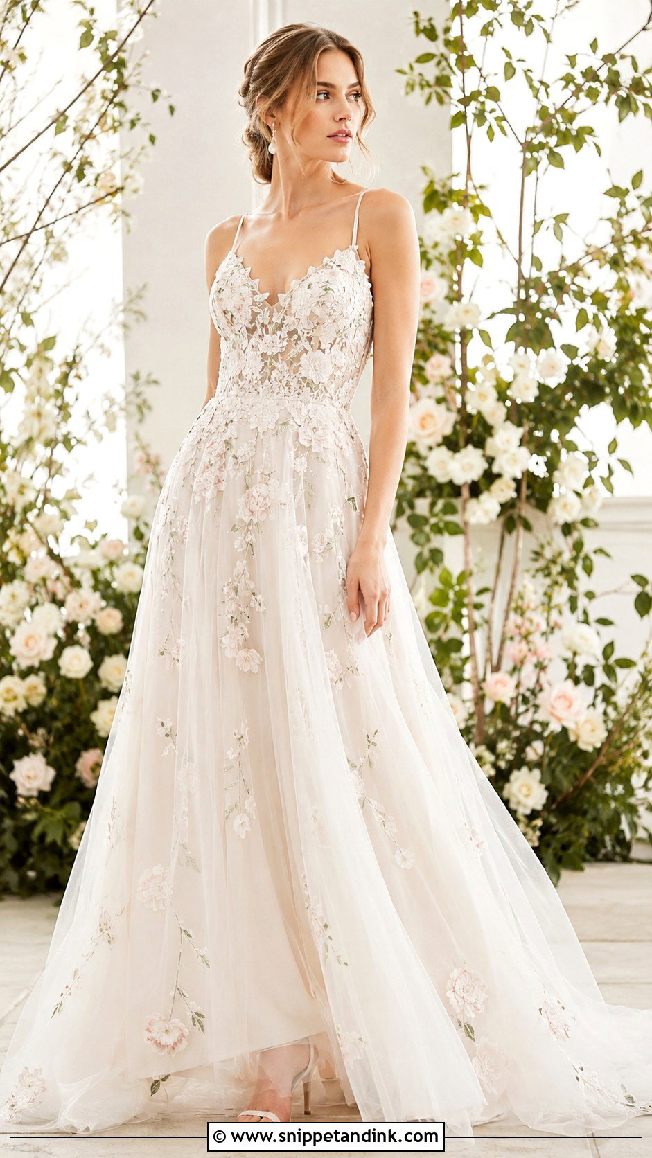 Floral Embroidered Wedding Gown - Snippet and Ink - 25 Unique Wedding Gowns
