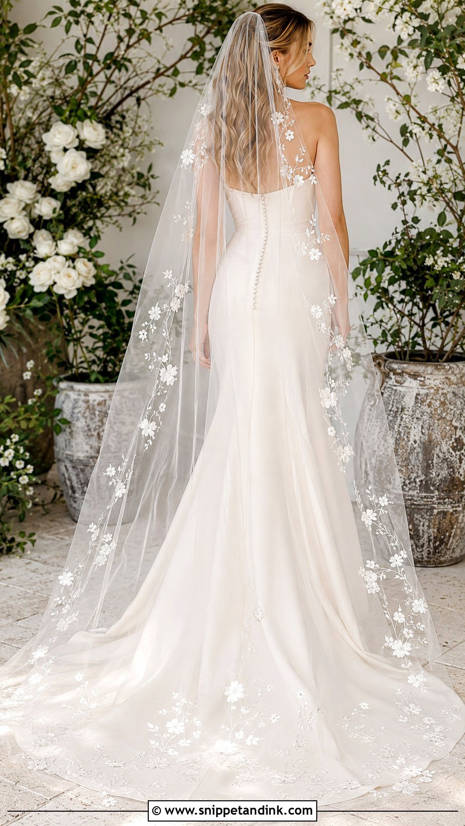 Floral Embroidery Custom Veil - Snippet and Ink - 25 Custom Veil Ideas