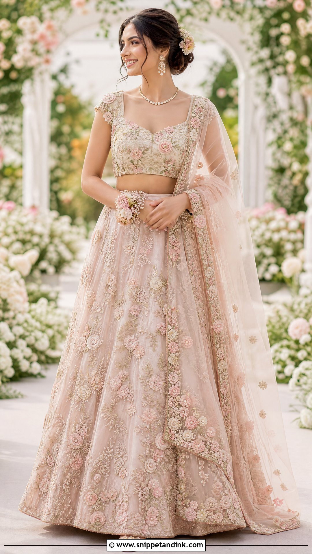Floral Embroidery Wedding Blouse Design - Snippet and Ink - 20 Wedding Blouse Design Ideas