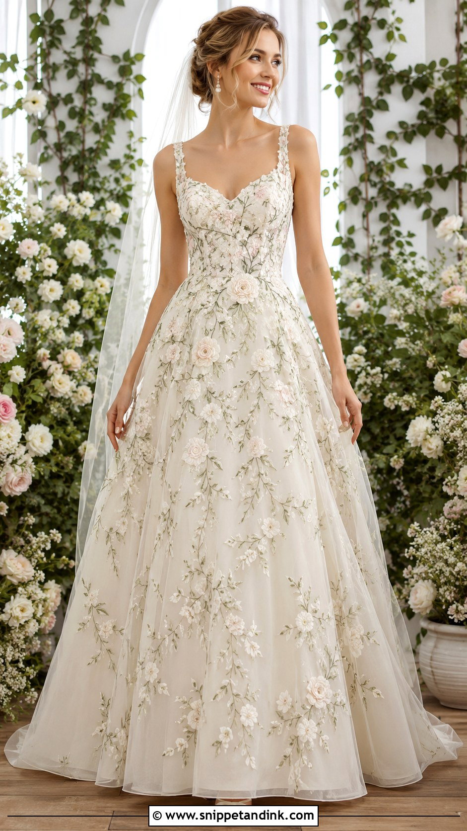 Floral Embroidery Wedding Dress - Snippet and Ink - 25 Embroidery Wedding Dress Ideas
