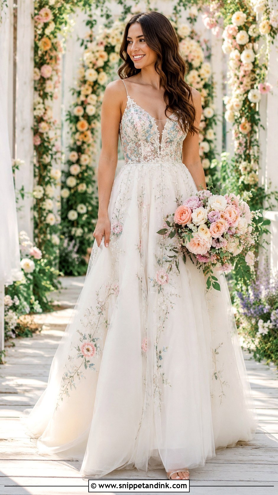 Floral Embroidery Wedding Dress - Snippet and Ink - 25 Bride Wedding Dress Ideas