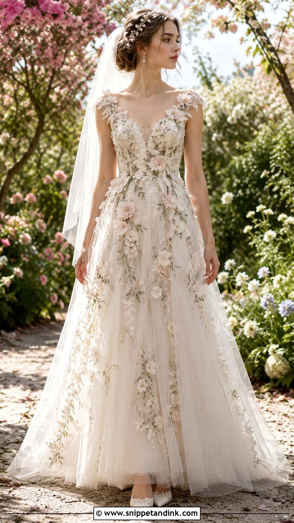 Floral Fairy Queen Wedding Dress - Snippet and Ink - 20 Fairy Queen Wedding Dress Ideas