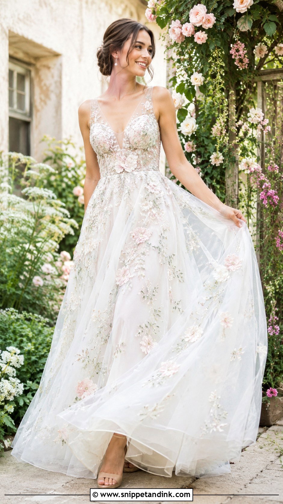 Floral Fairy Wedding Dress - Snippet and Ink - 30 Whimsical Wedding Dress Fairies Ideas