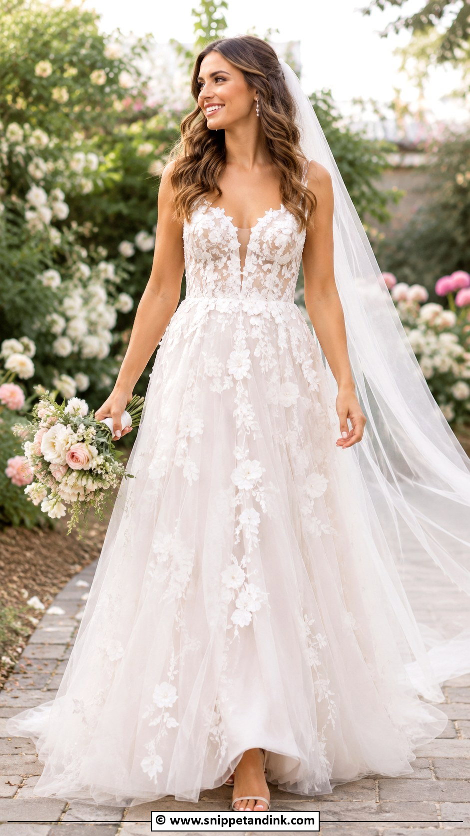 Floral Fairytale Wedding Dress - Snippet and Ink - 30 Fairytale Wedding Dress Ideas