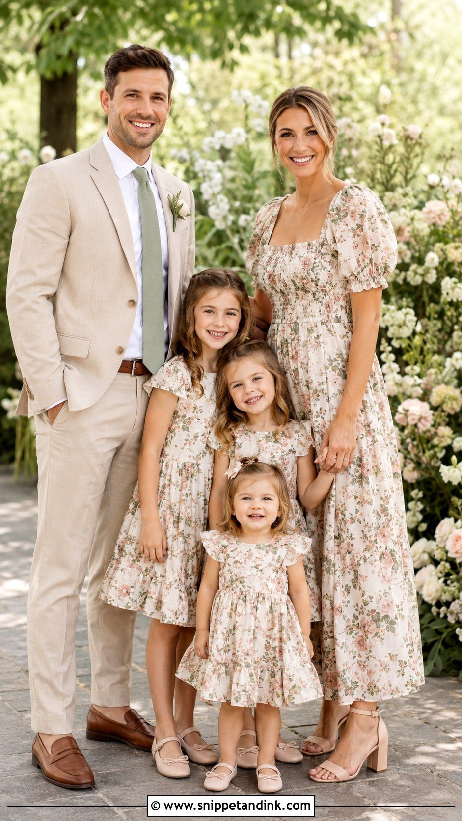 Floral Family Wedding Outfit - Snippet and Ink - 25 Matching Family Outfits for Wedding