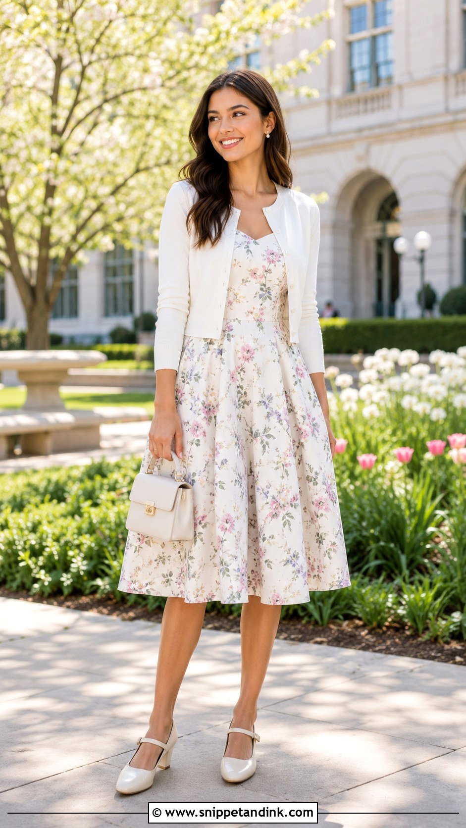 Floral Fit And Flare Dress With Mary Janes - Snippet and Ink - 20 Dresses Flowers