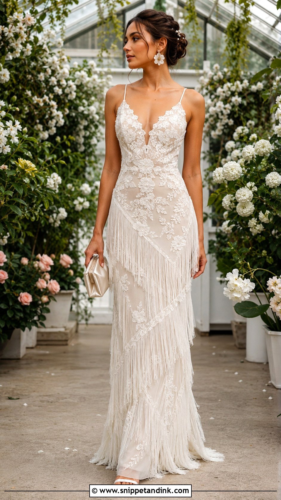 Floral Fringe Wedding Dress - Snippet and Ink - 20 Fringe Wedding Dress Ideas