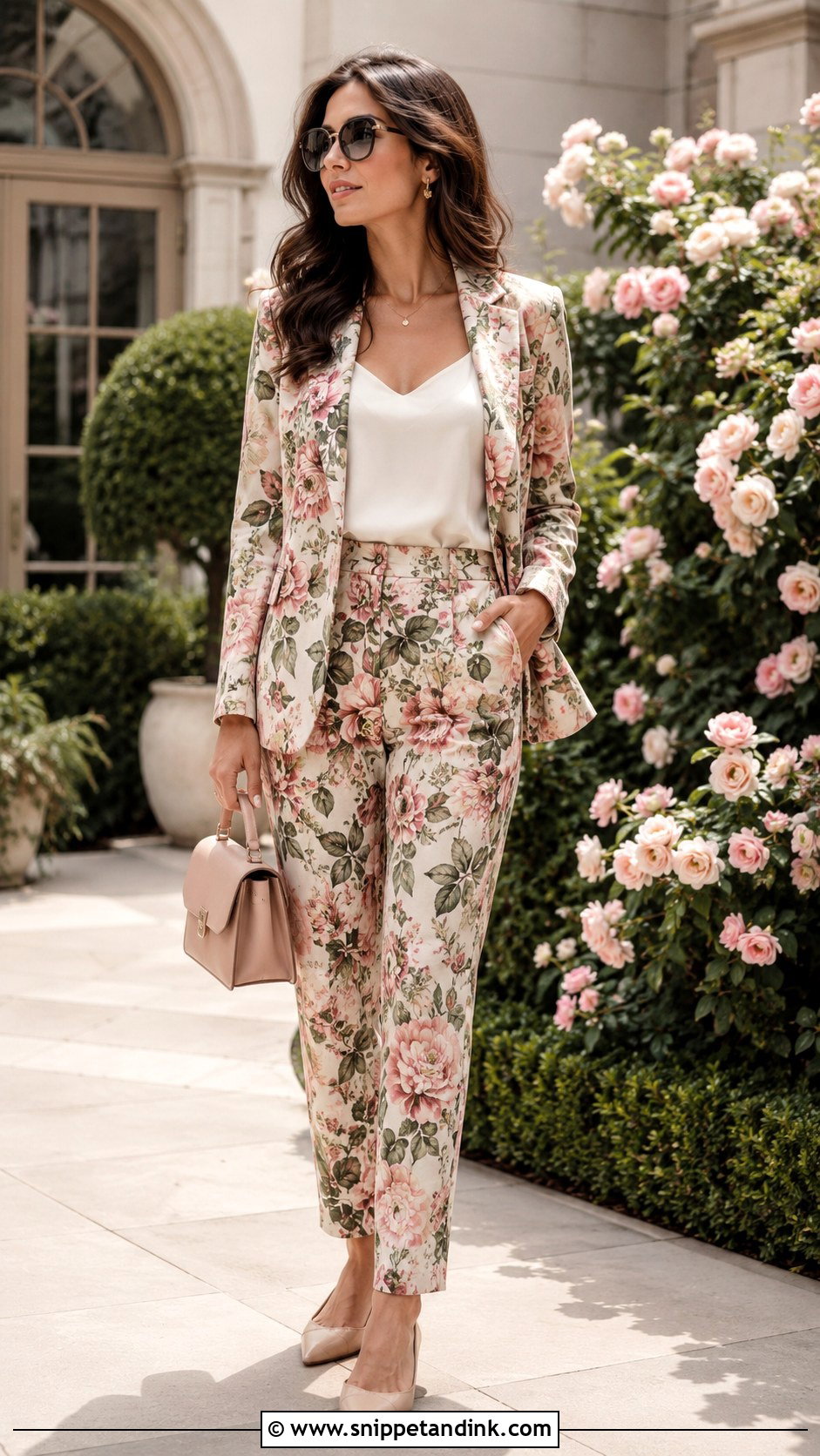 Floral Garden Party Trouser Suit - Snippet and Ink - 20 Garden Party Suit Ideas