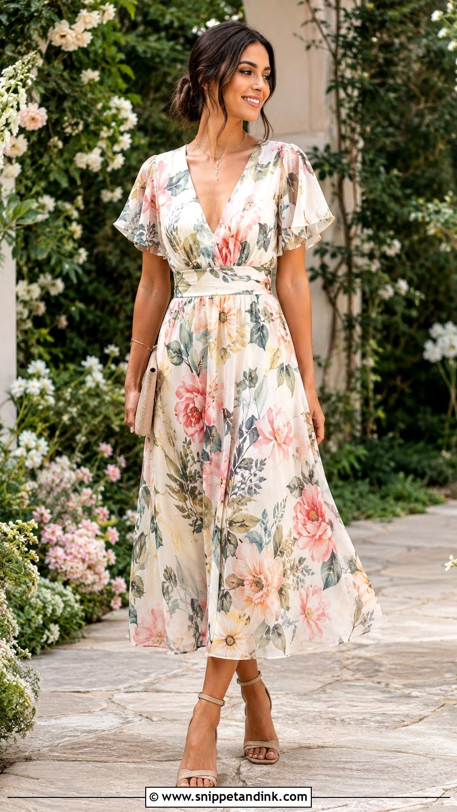 Floral Garden Vow Renewal Dress - Snippet and Ink - 20 Wedding Renewal Dress Ideas