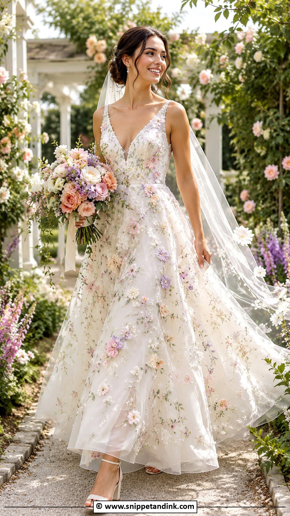 Floral Garden Wedding Dress - Snippet and Ink - 30 Flower Wedding Dress Ideas