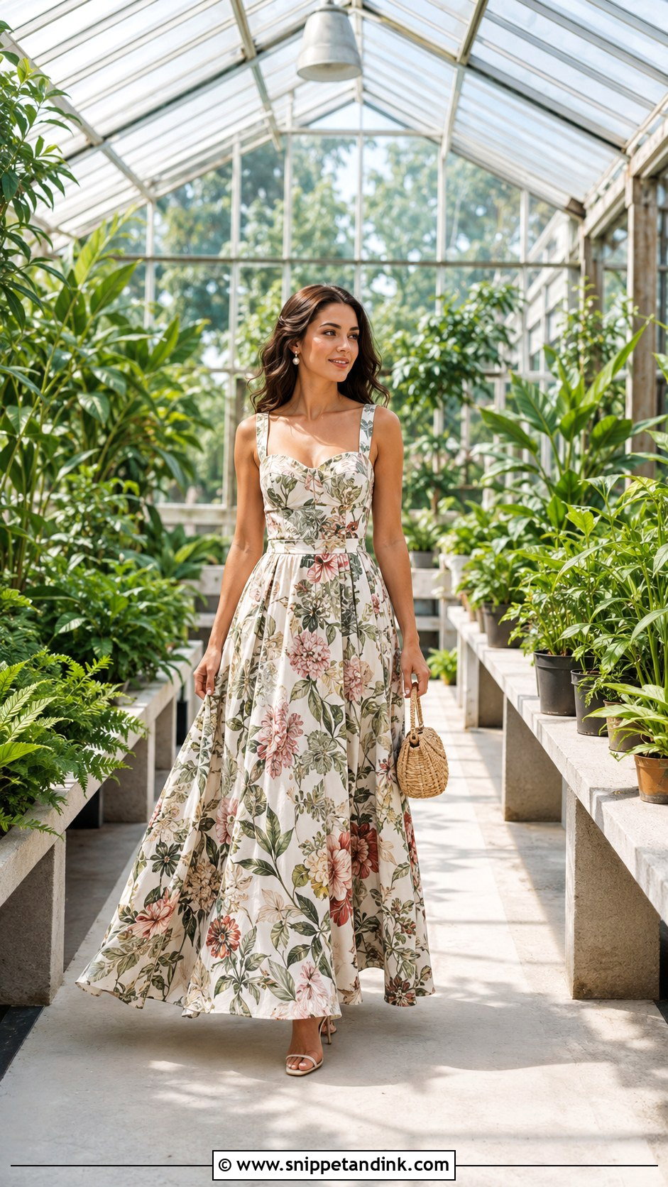 Floral Gown Greenhouse Photoshoot - Snippet and Ink - 20 Gown Photoshoot Ideas