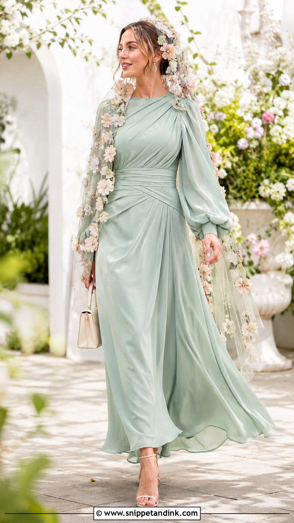 Floral Head Veil Outfit - Snippet and Ink - 25 Head Veil Ideas