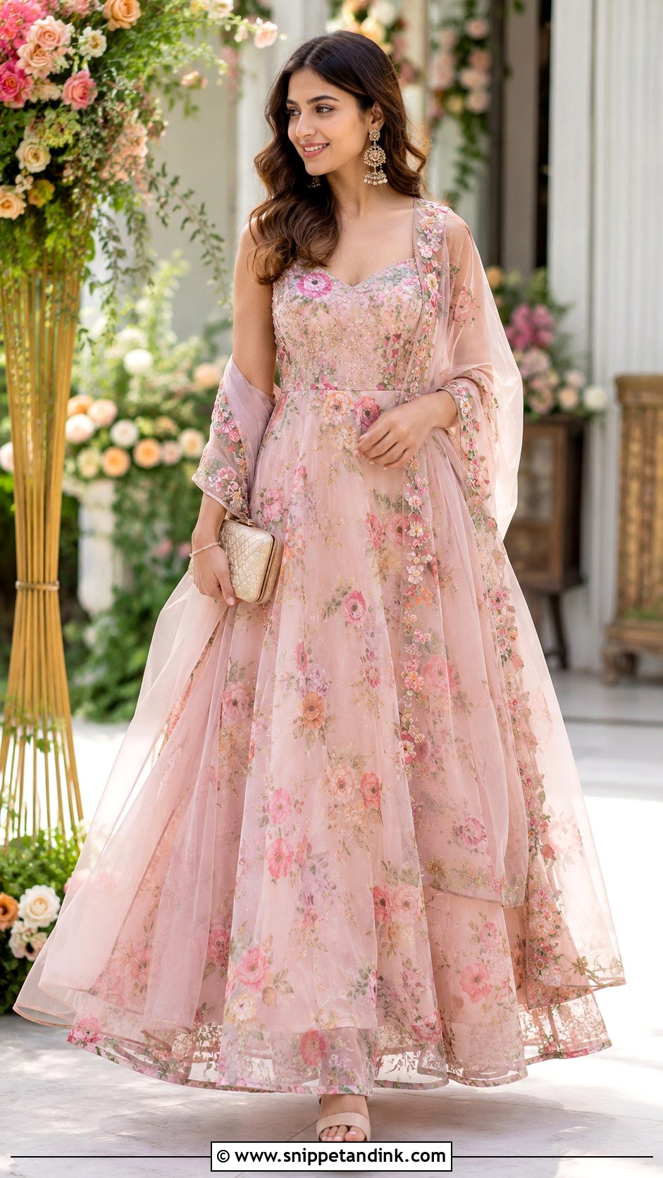 Floral Indian Wedding Gown - Snippet and Ink - 30 Indian Wedding Gowns