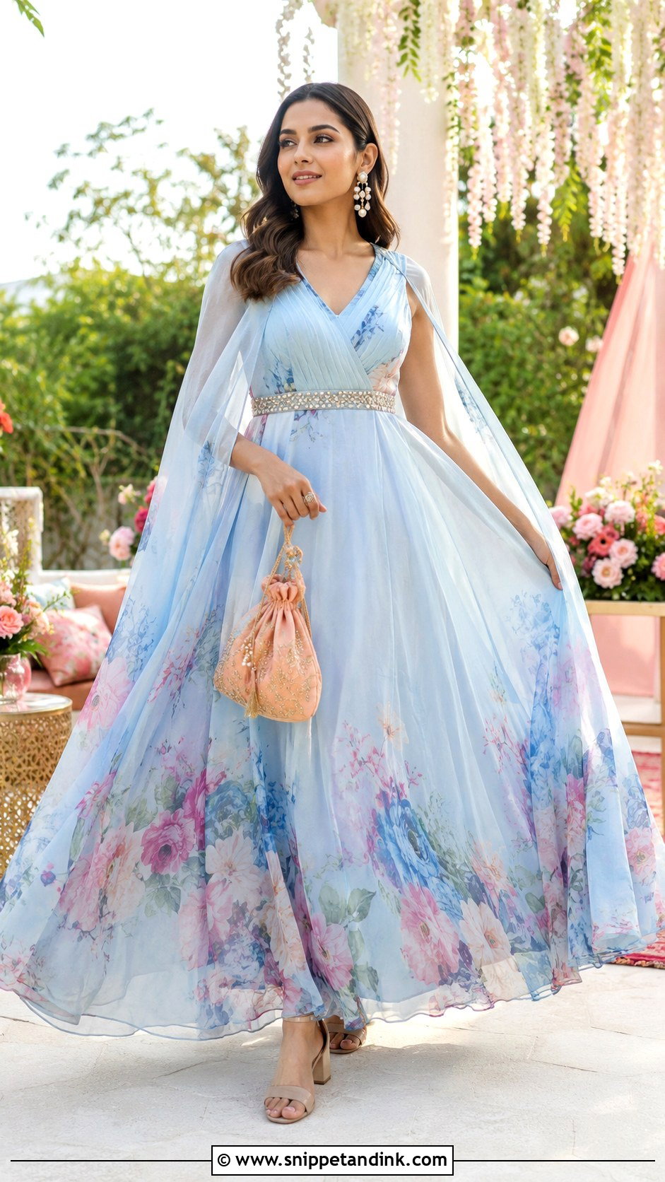 Floral Indo Western Gown For Indian Wedding - Snippet and Ink - 20 Indo Western Gowns Indian Weddings