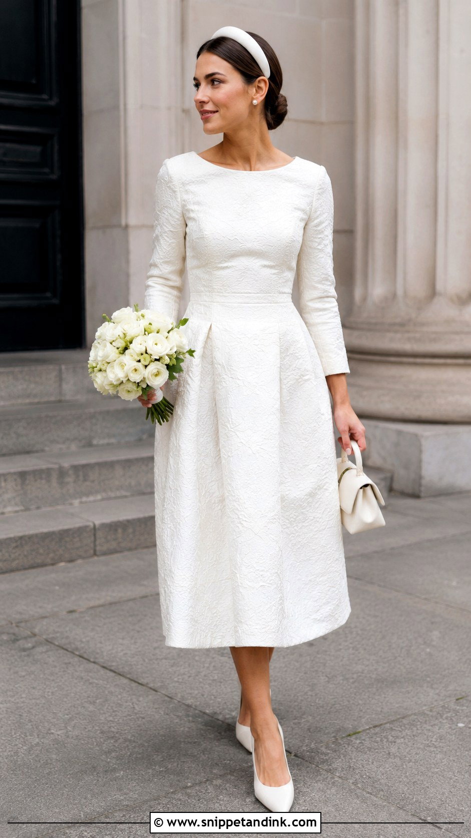 Floral Jacquard Court Wedding Dress - Snippet and Ink - 20 Dress for Court Wedding Ideas
