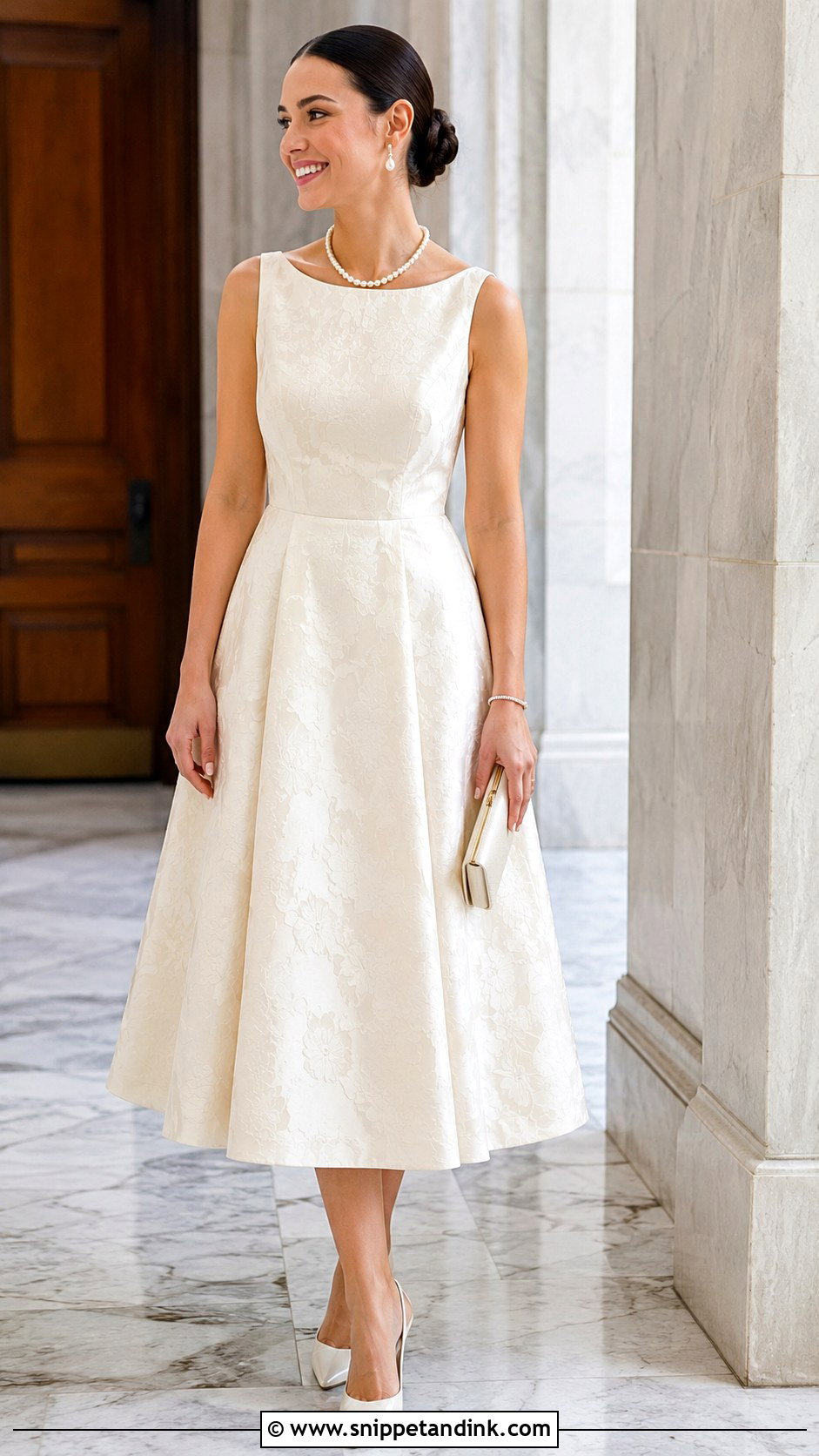 Floral Jacquard Courthouse Wedding Dress - Snippet and Ink - 25 Courthouse Wedding Dresses