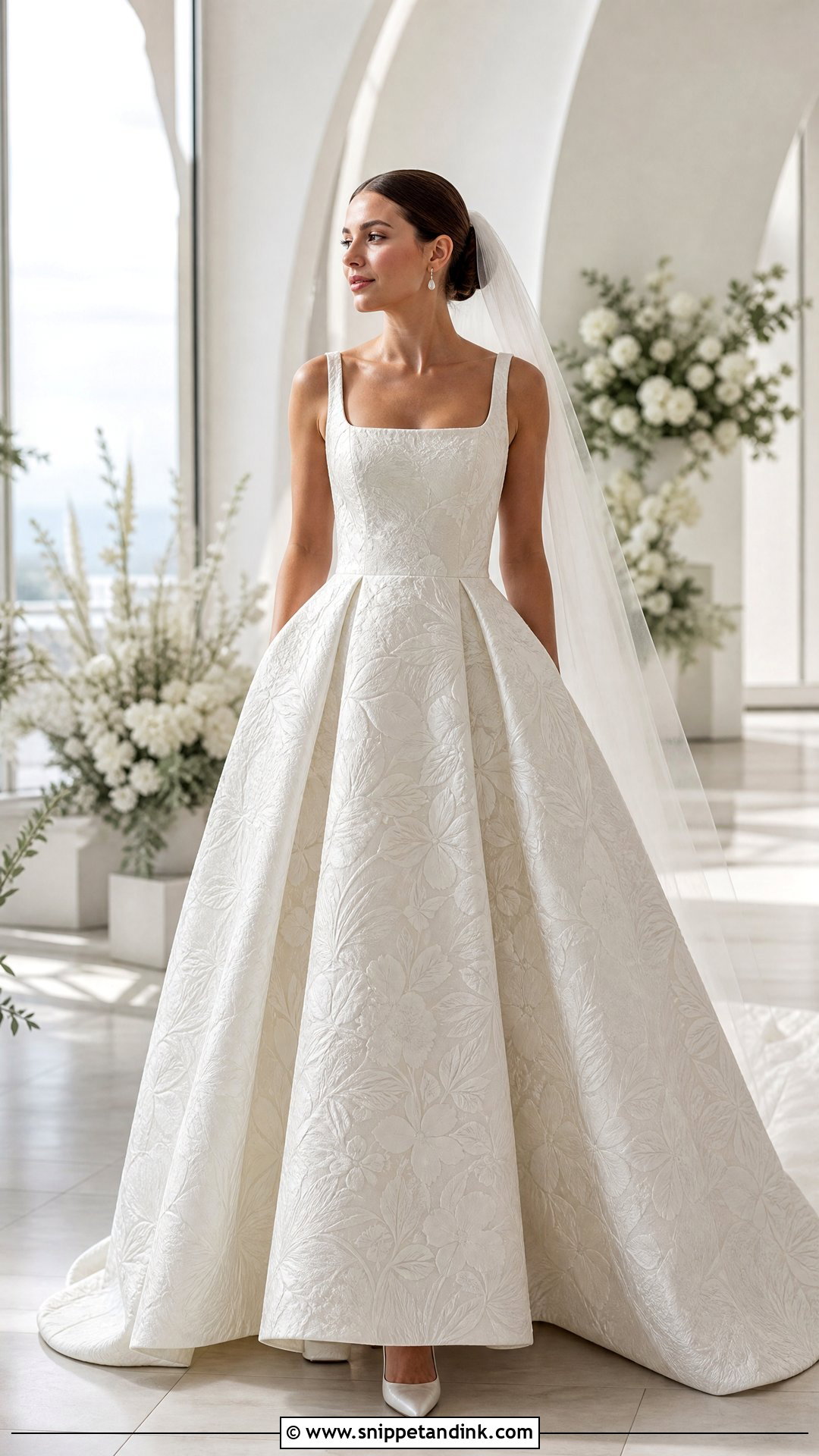 Floral Jacquard Wedding Ceremony Dress - Snippet and Ink - 20 Wedding Ceremony Dress Ideas