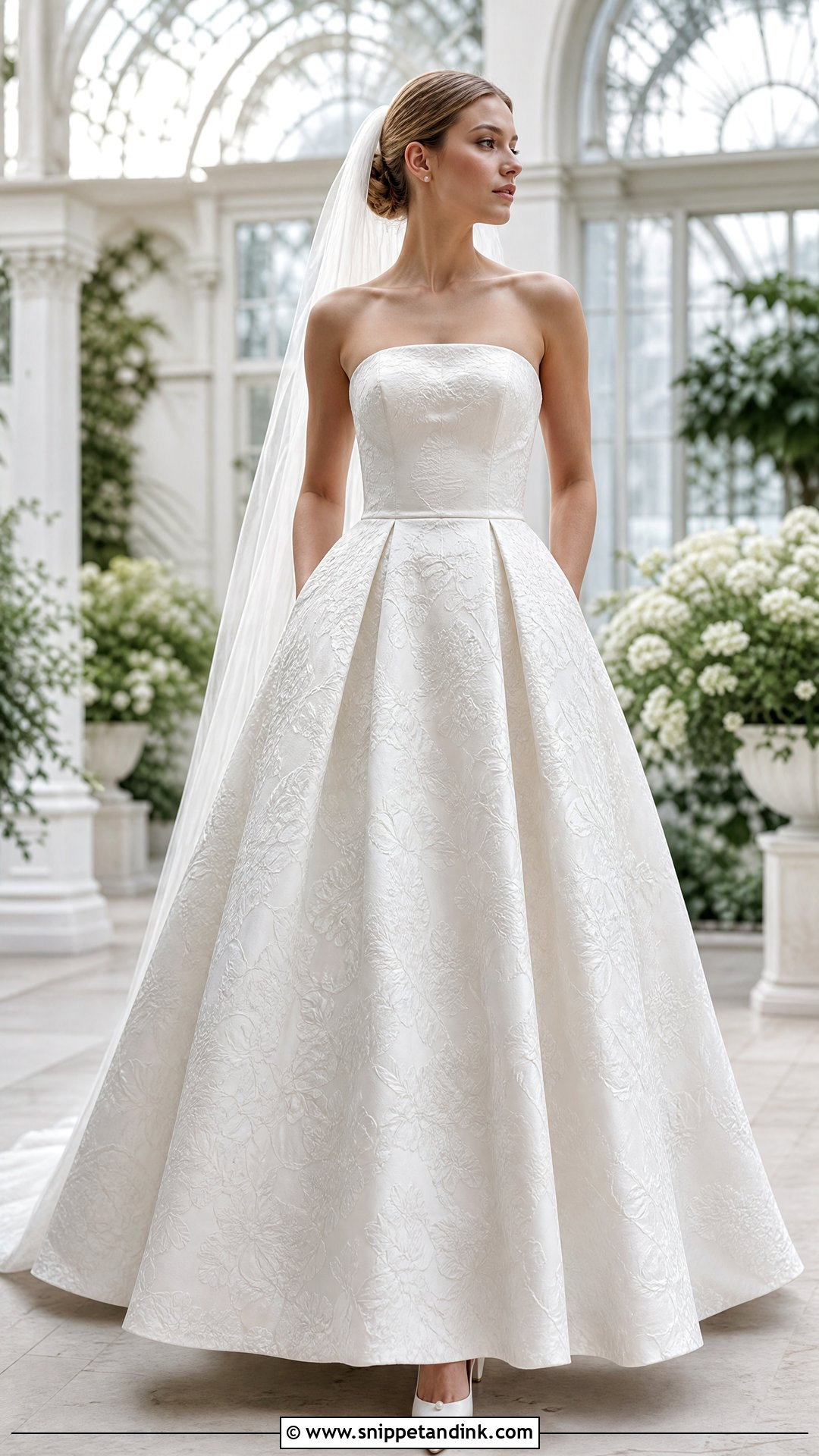 Floral Jacquard Wedding Dress - Snippet and Ink - 25 Dreamy Romantic Elegant Wedding Dress Ideas