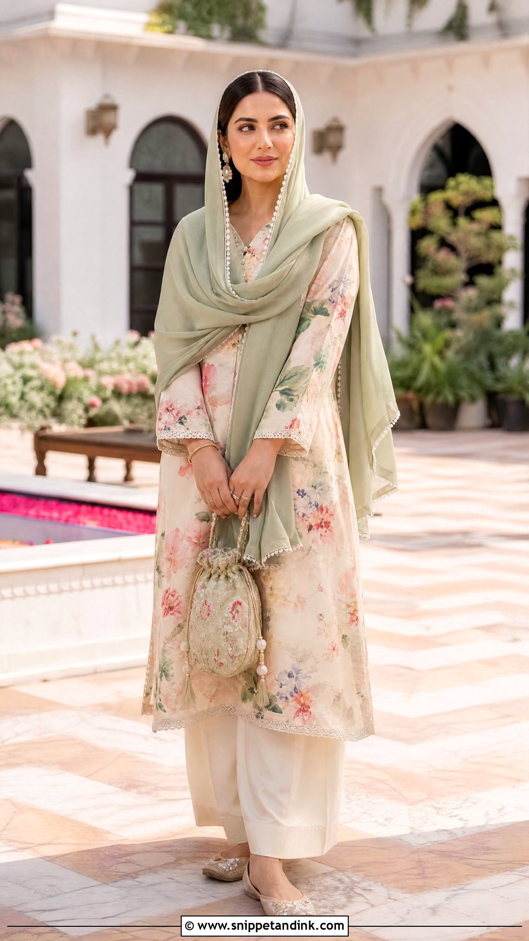 Floral Kurta Set For Gurudwara Wedding - Snippet and Ink - 25 Gurudwara Wedding Outfit Ideas