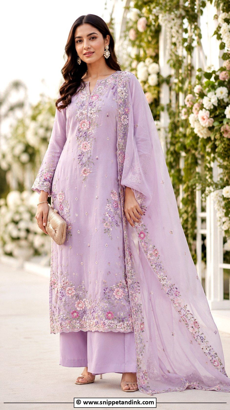 Floral Kurta Set - Snippet and Ink - 25 Wedding Kurta Set for Women Ideas