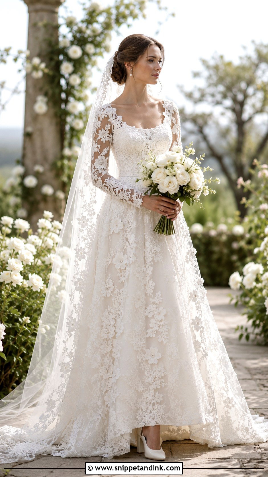 Floral Lace Anastasia Wedding Dress - Snippet and Ink - 20 Anastasia Wedding Dress Ideas