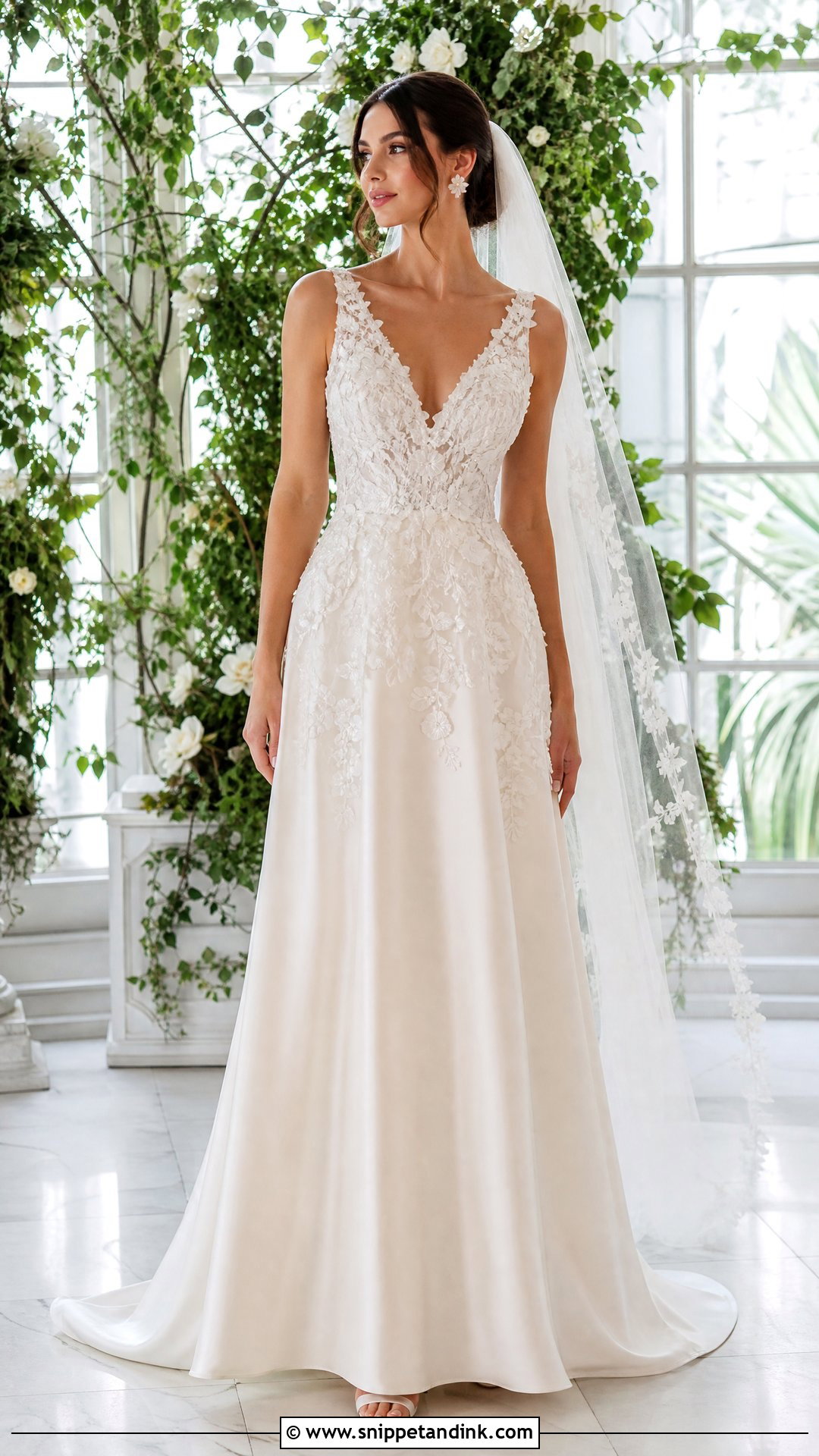 Floral Lace And Silk Wedding Dress - Snippet and Ink - 25 Silk and Lace Wedding Dress Ideas