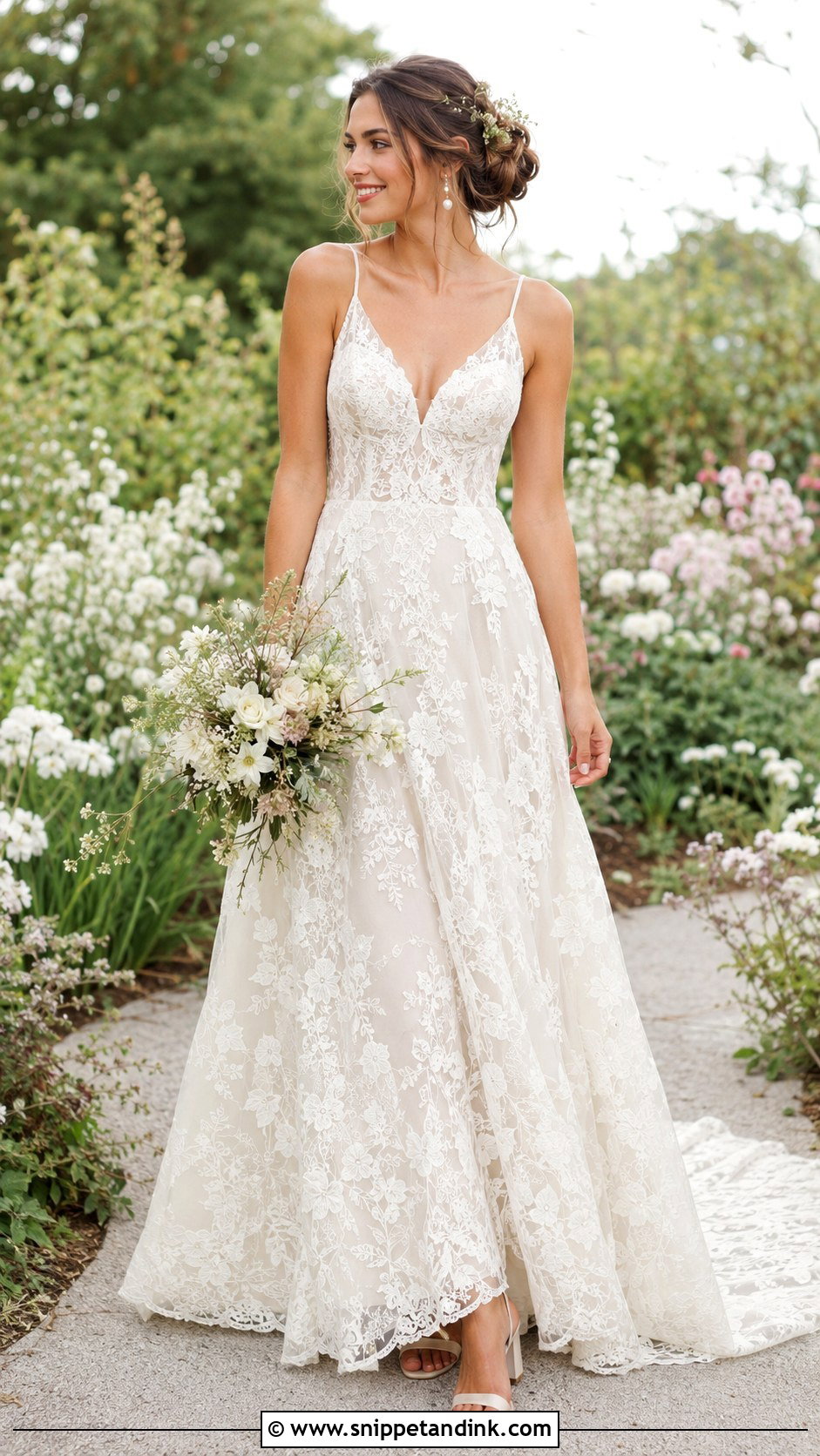 Floral Lace Boho Spring Wedding Dress - Snippet and Ink - 20 Boho Spring Wedding Dress Ideas