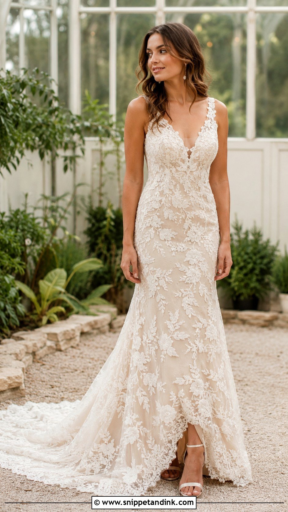 Floral Lace Boho Wedding Dress - Snippet and Ink - 25 Boho Romantic Wedding Dress Ideas