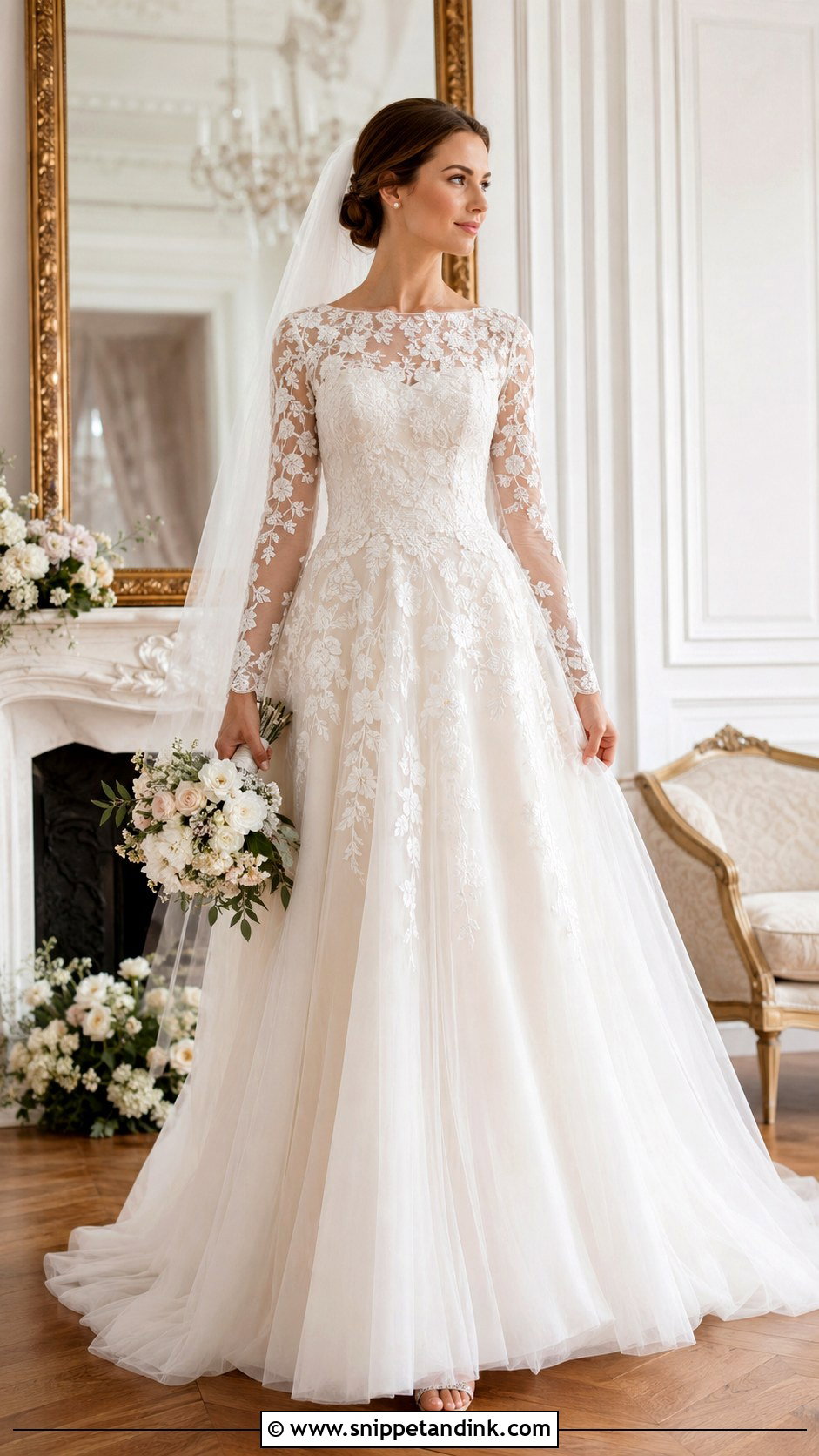 Floral Lace Christian Bridal Gown - Snippet and Ink - 30 Christian Bridal Gown Ideas