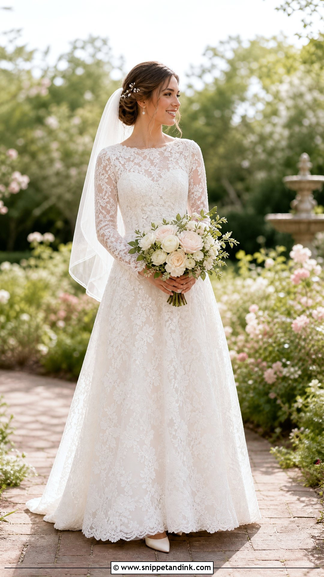 Floral Lace Christian Bride Gown - Snippet and Ink - 25 Christian Bride Gowns