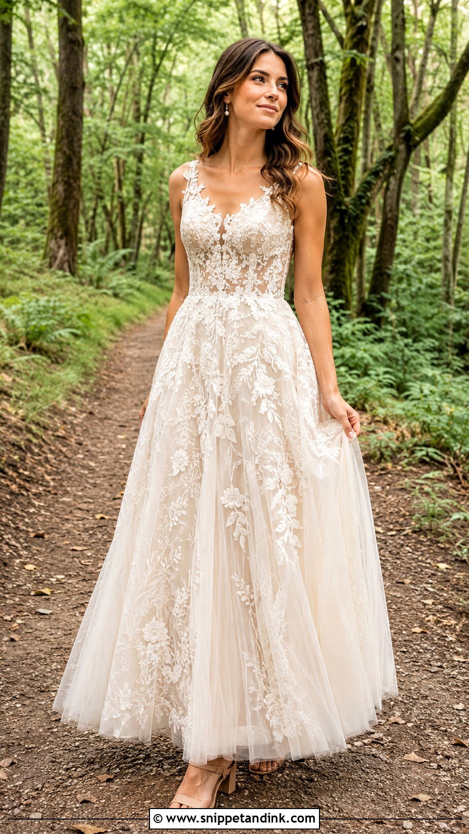 Floral Lace Enchanted Forest Wedding Dress - Snippet and Ink - 25 Enchanted Forest Wedding Dress Ideas