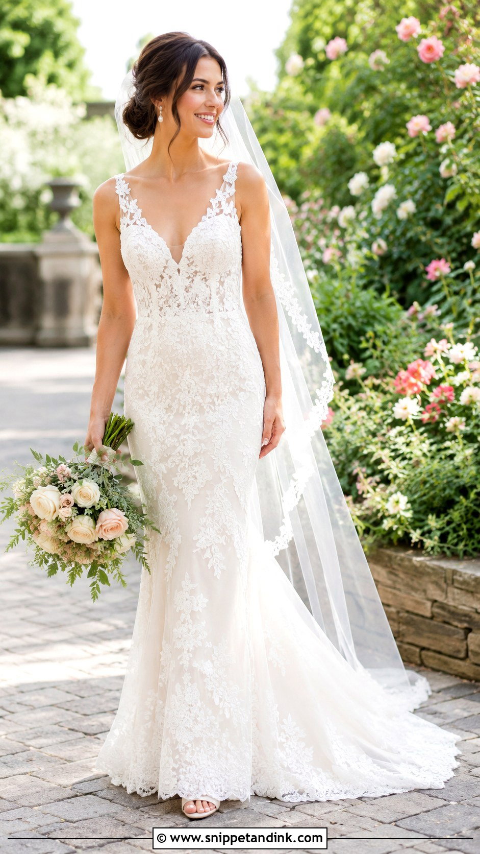 Floral Lace Giselle Wedding Dress - Snippet and Ink - 20 Giselle Wedding Dress Ideas