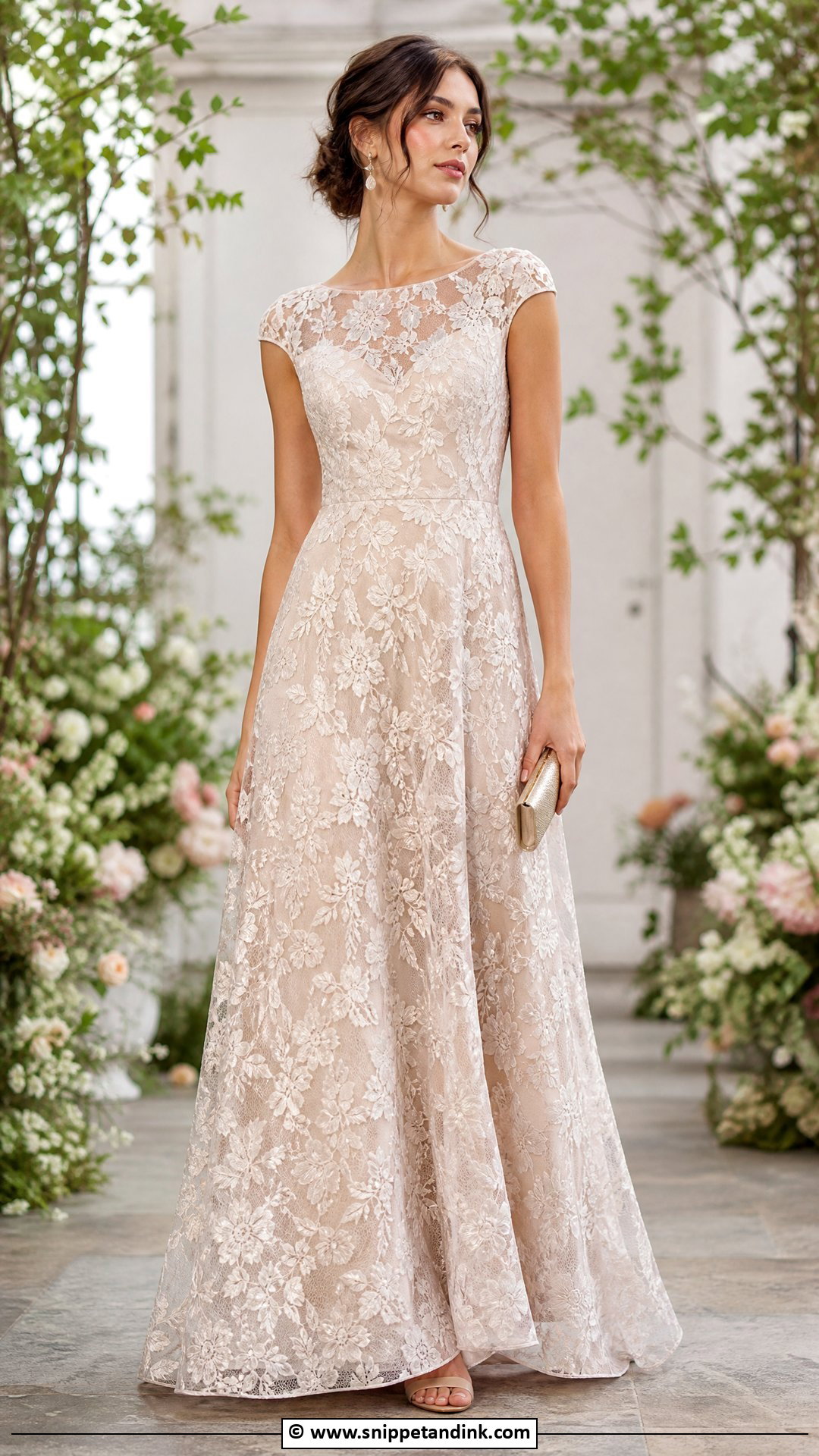 Floral Lace Gown - Snippet and Ink - 35 Lace Gown Ideas