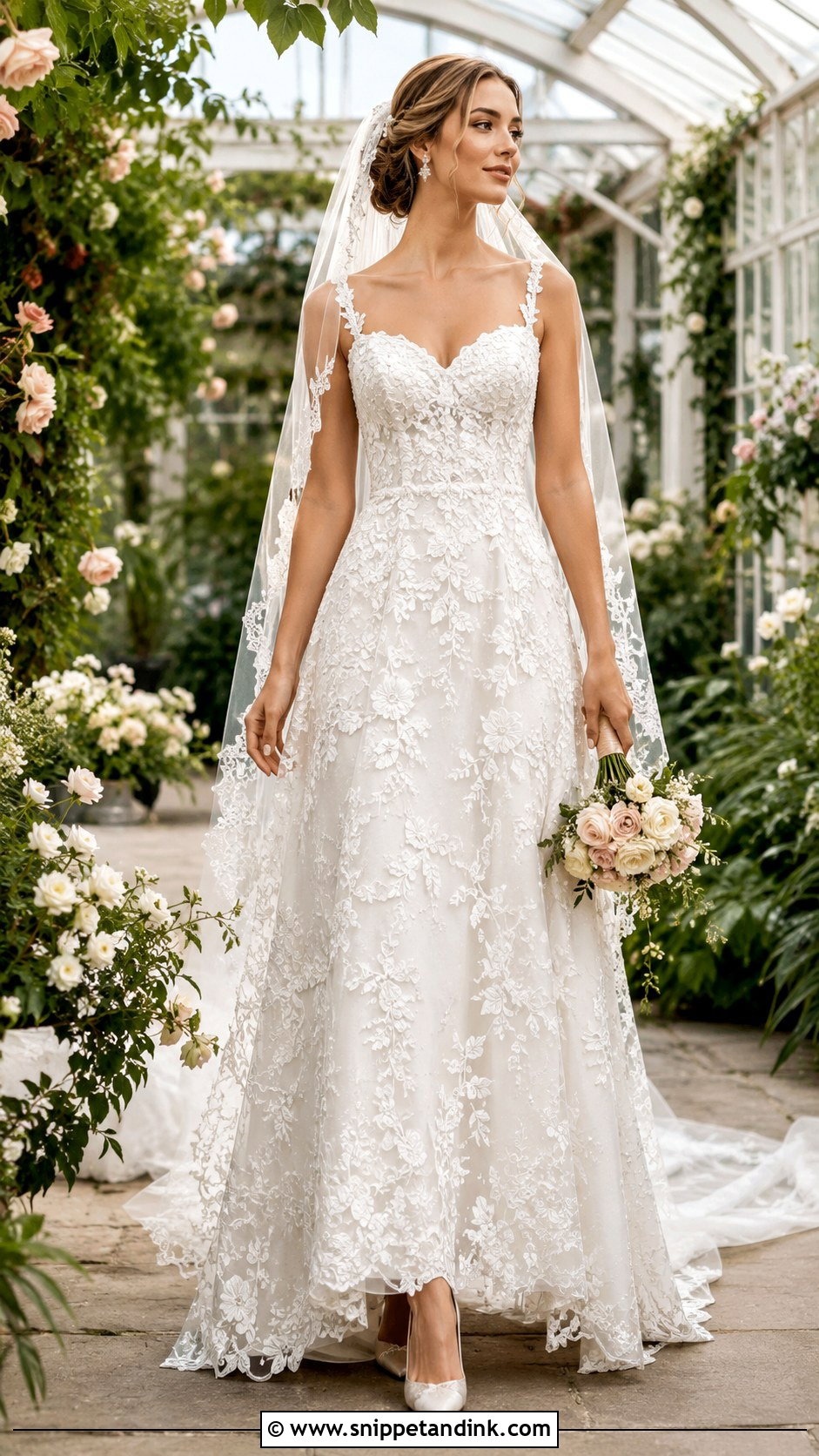 Floral Lace June Wedding Dress - Snippet and Ink - 20 June Wedding Dress Ideas