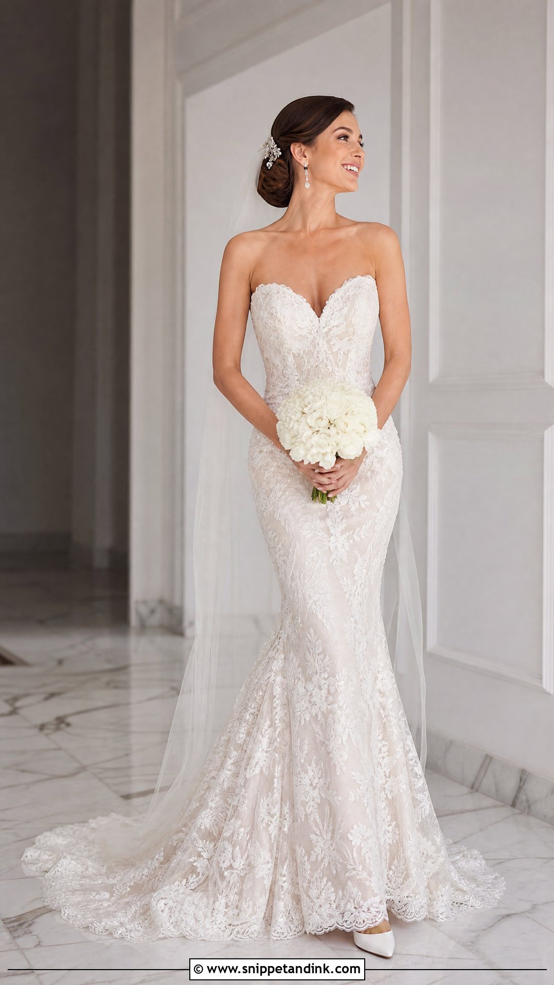 Floral Lace Mermaid Bridal Dress - Snippet and Ink - 25 Floral Bridal Dress Ideas