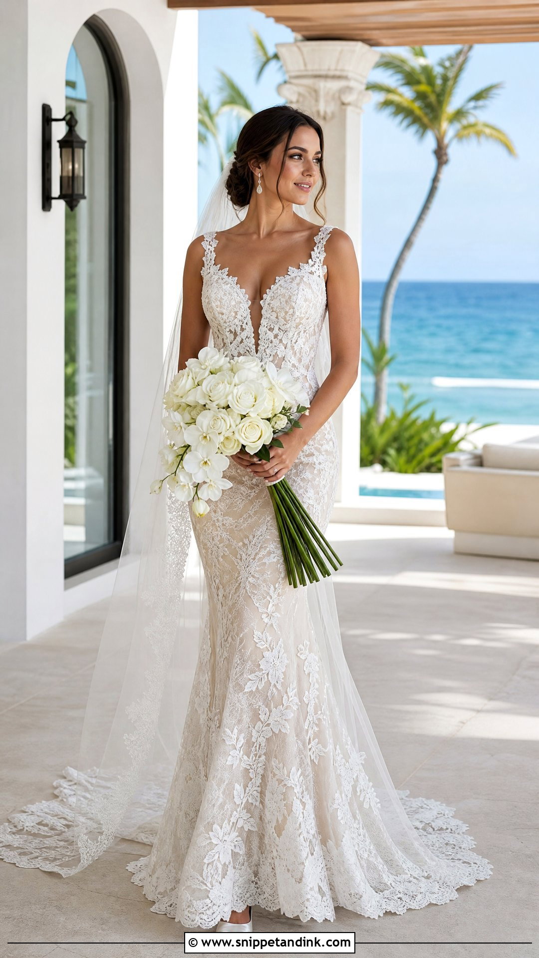 Floral Lace Mermaid Wedding Dress - Snippet and Ink - 25 Flowers Wedding Dresses