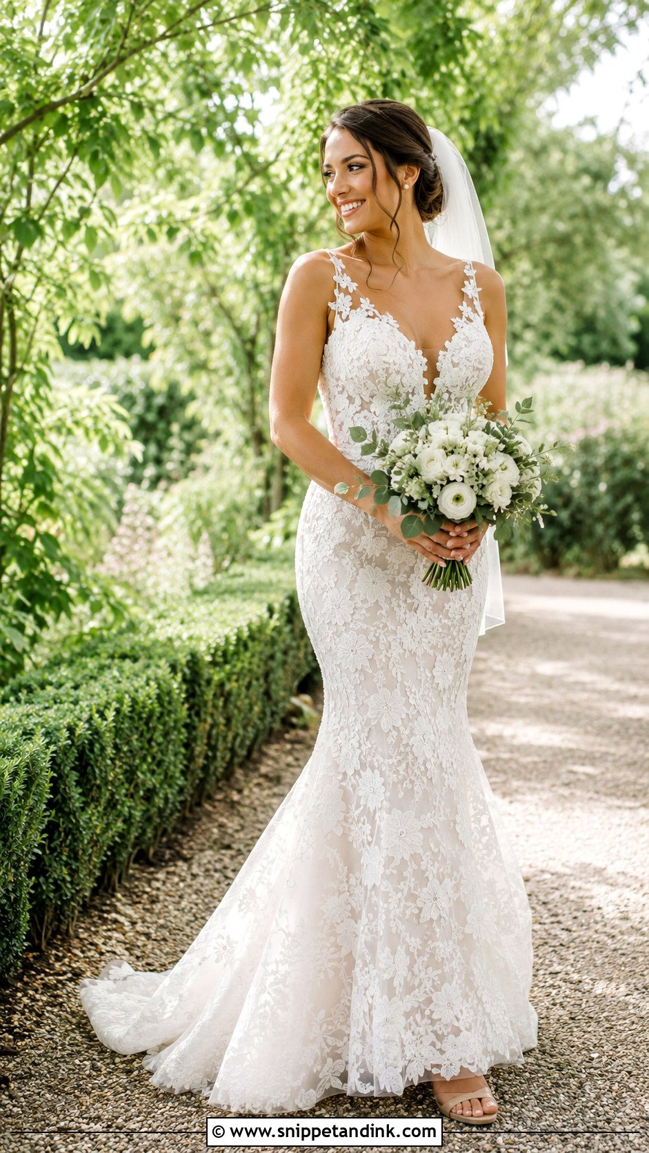 Floral Lace Mermaid Wedding Dress - Snippet and Ink - 30 Lace Mermaid Wedding Dress Ideas