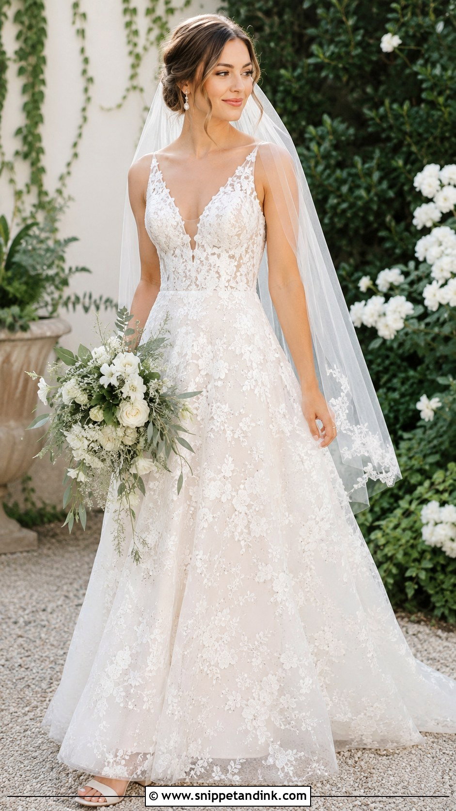 Floral Lace Nature Wedding Dress - Snippet and Ink - 25 Nature Wedding Dress Ideas