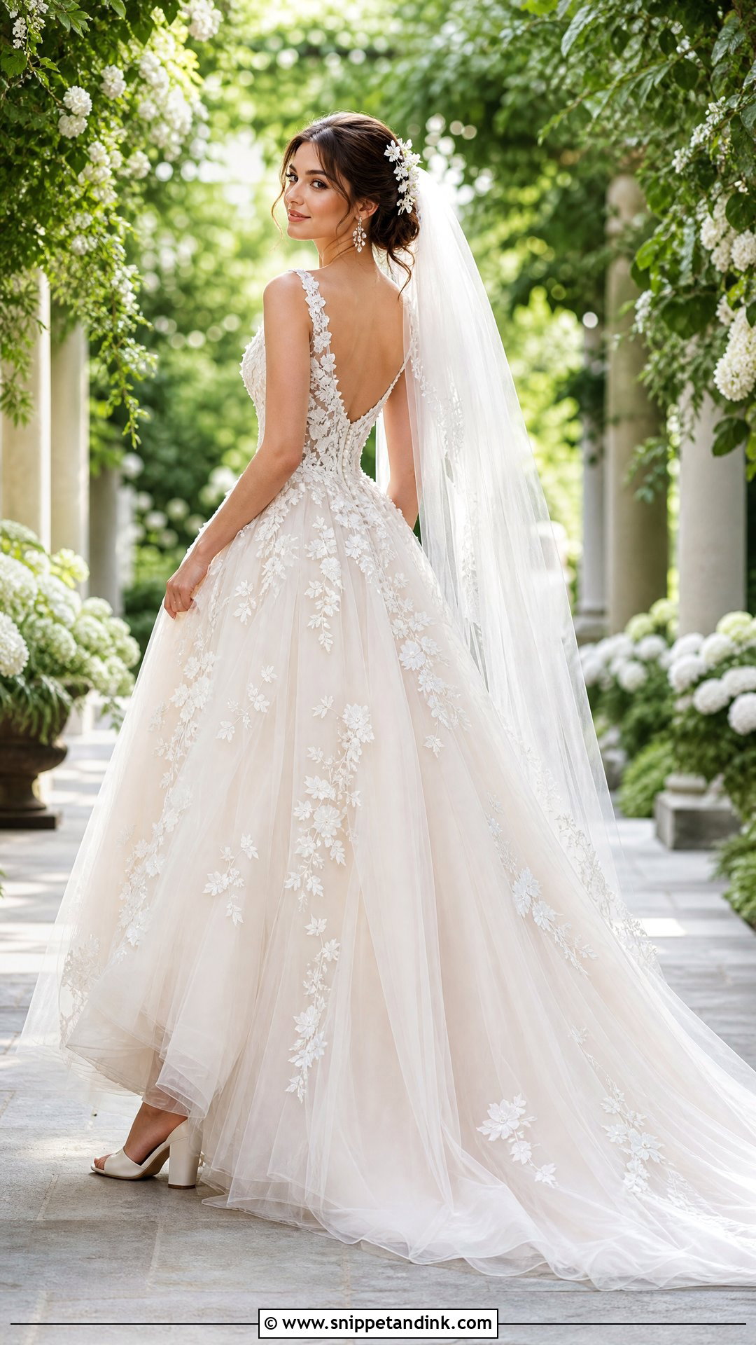 Floral Lace Princess Ballgown Wedding Dress - Snippet and Ink - 20 Wedding Dress Princess Ballgown Ideas