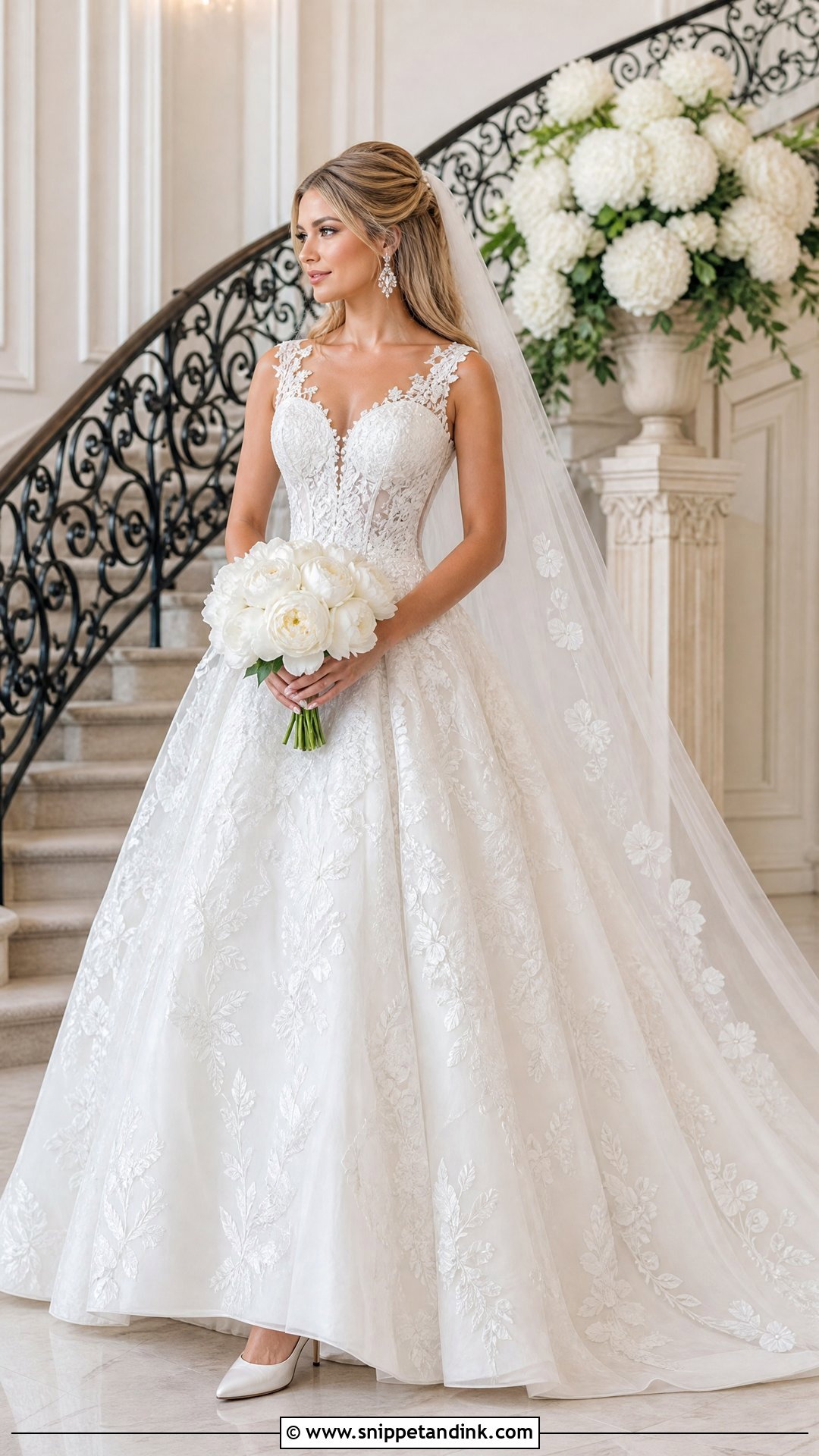 Floral Lace Princess Wedding Dress - Snippet and Ink - 20 Wedding Lace Styles