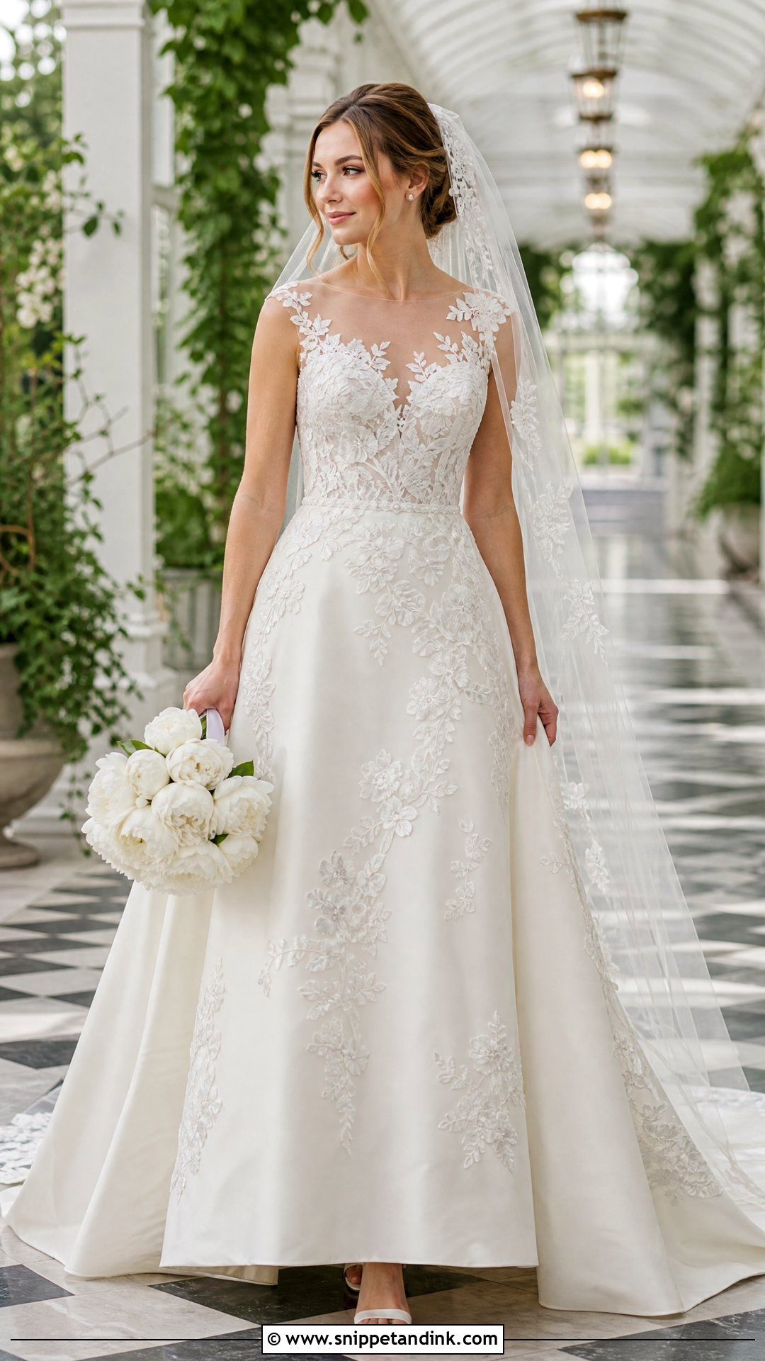 Floral Lace Silk Wedding Dress - Snippet and Ink - 20 Silk Lace Wedding Dress Ideas