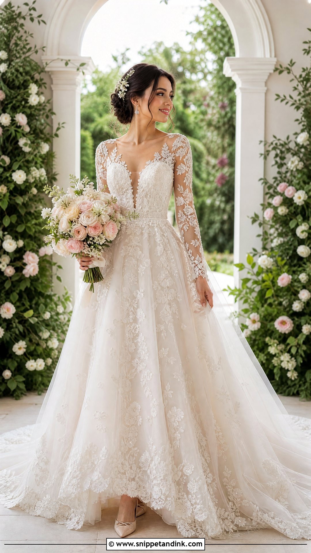 Floral Lace Turkish Bridal Dress - Snippet and Ink - 25 Turkish Bridal Dresses