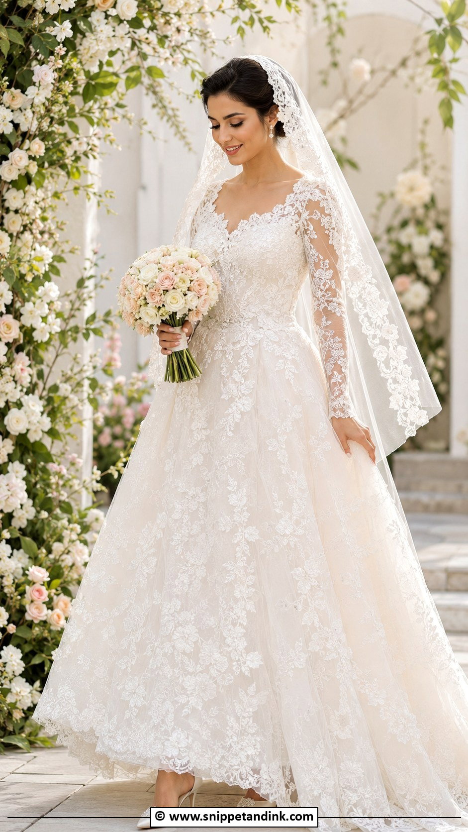 Floral Lace Turkish Wedding Dress - Snippet and Ink - 30 Turkish Wedding Dress Ideas