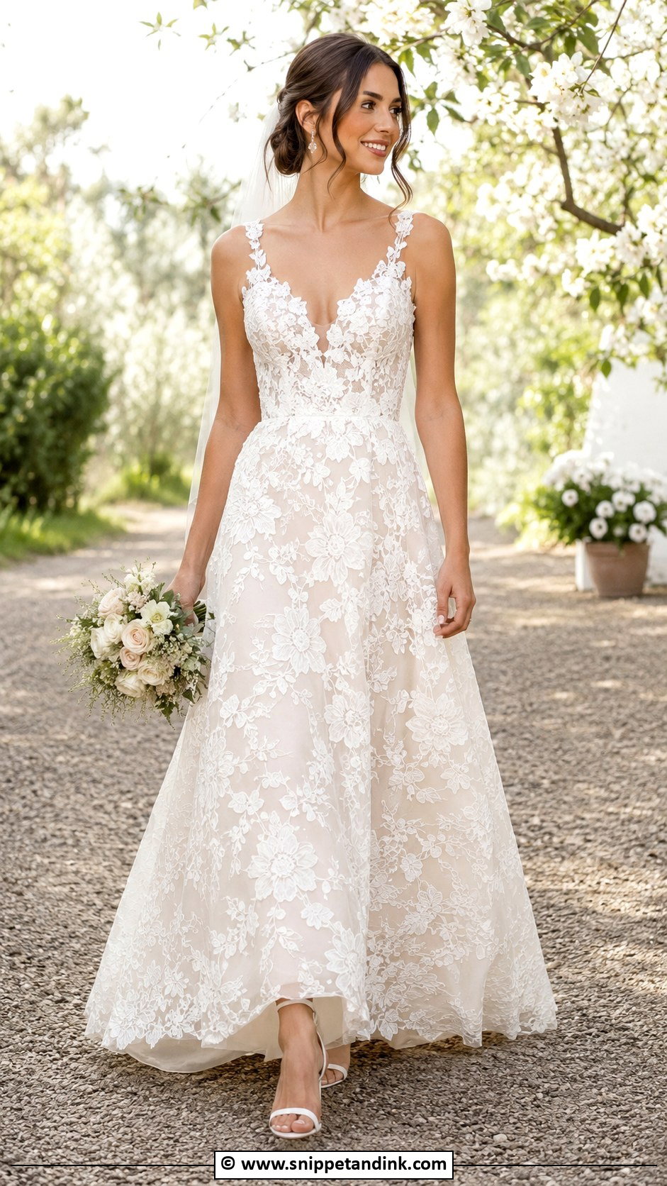 Floral Lace Wedding Dress - Snippet and Ink - 25 Lacy Wedding Dresses