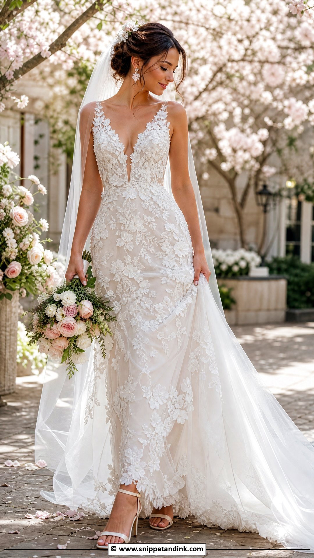 Floral Lace Wedding Dress - Snippet and Ink - 35 Lace Wedding Dress Ideas