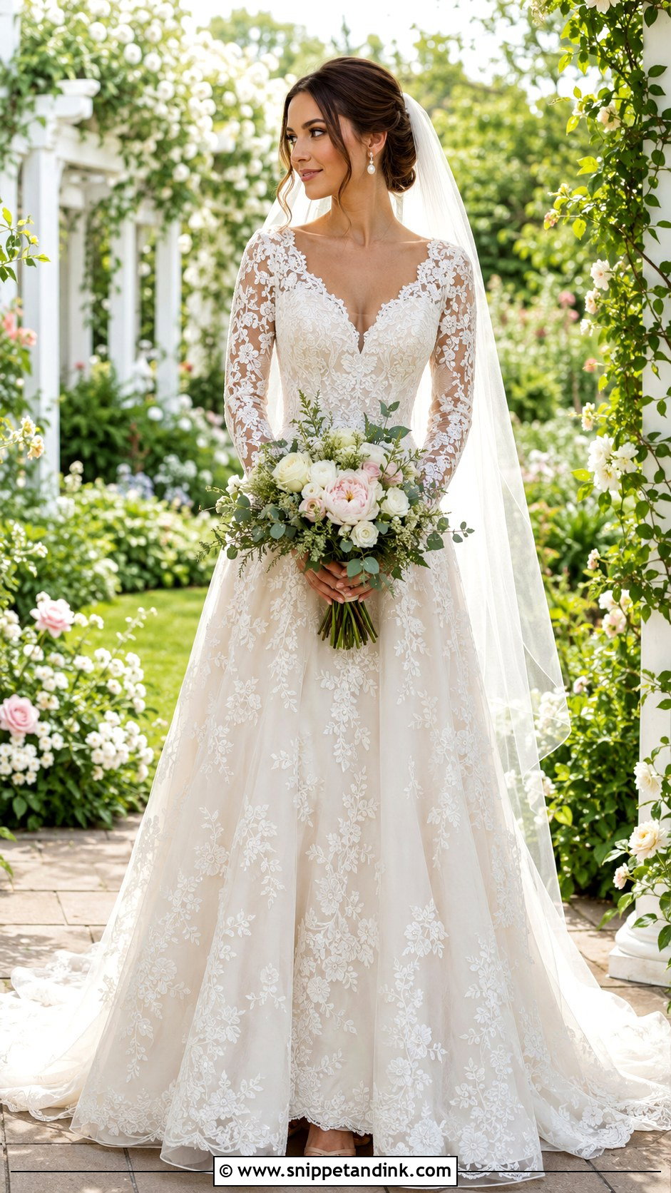 Floral Lace Wedding Dress - Snippet and Ink - 30 Vintage Inspired Wedding Dresses